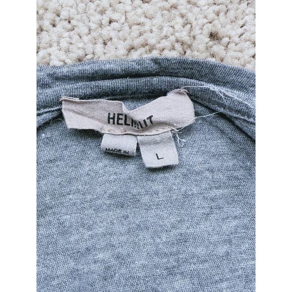 Helmut Lang Grey Modal Jersey Scoop T-Shirt Large Quiet Luxury Minimalist Layer - Picture 5 of 5